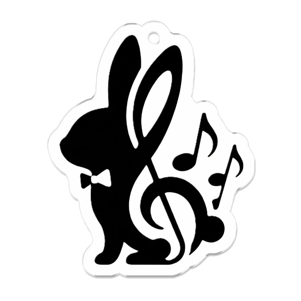 【Melody Rabbit】ト音記号のうさぎアクリルキーホルダー (選べる3サイズ)