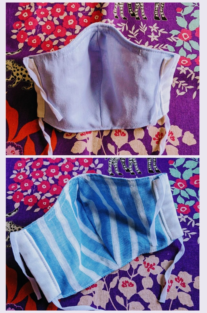 8 布マスク ハンドメイド ノーズワイヤー入り 2枚組