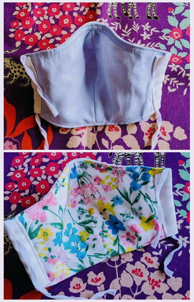 9 布マスク ハンドメイド ノーズワイヤー入り 2枚組