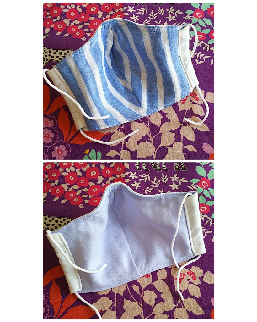 10 抗菌・防臭 布マスク ハンドメイド ノーズワイヤー入り 2枚組