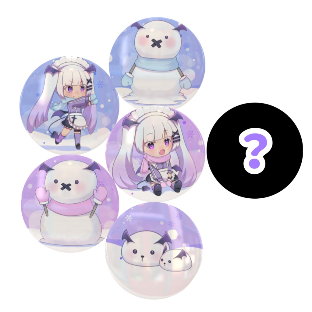 雪だるまとアンぐにゃりランダム缶バッジ