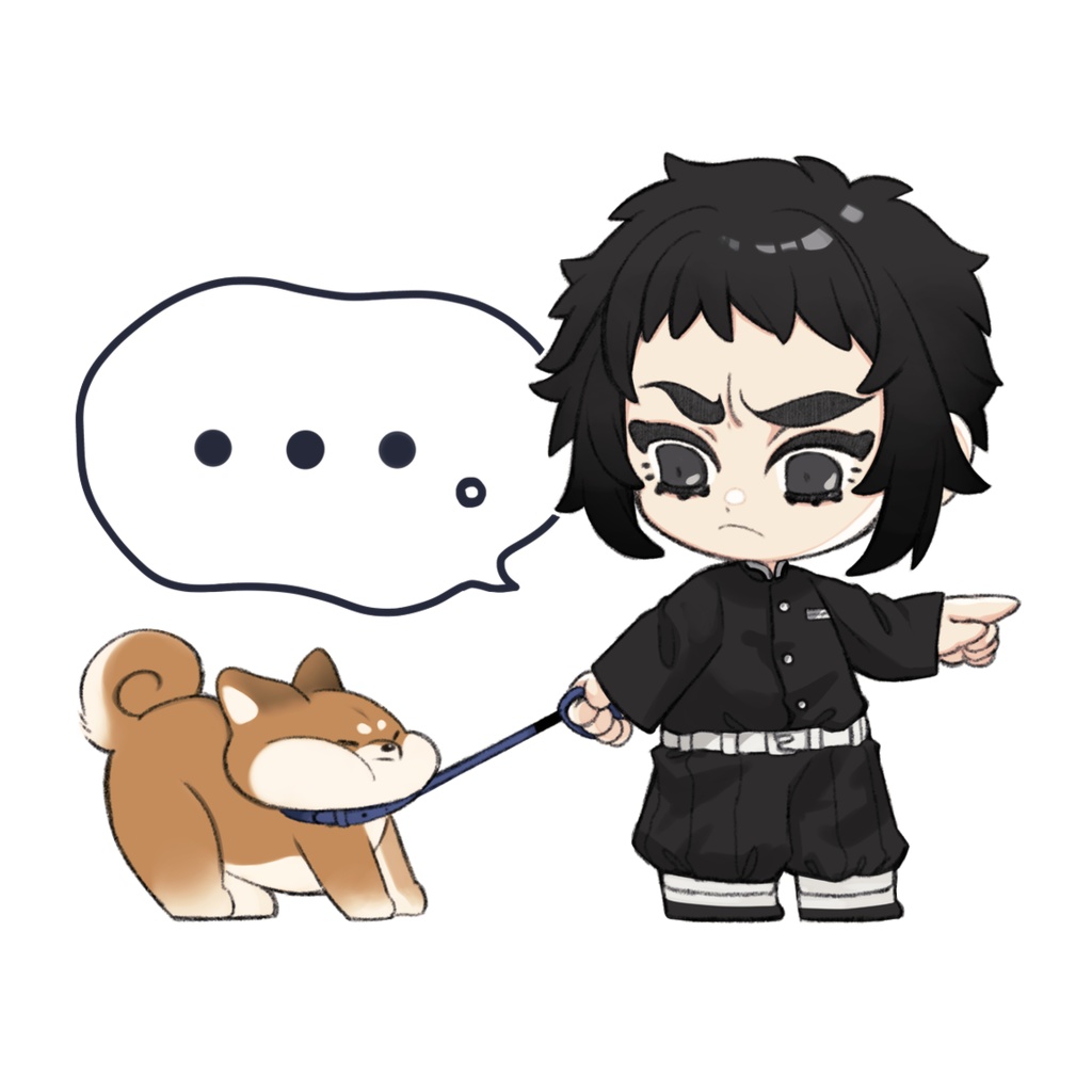 獪岳と柴犬シール