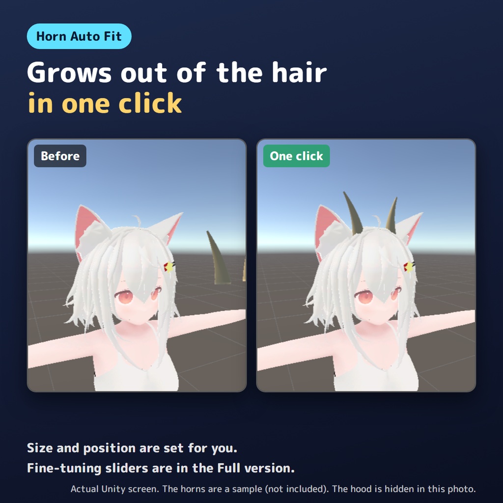 【無料版あり】ツノを自動で付けるやつ【VRChat/Unity】