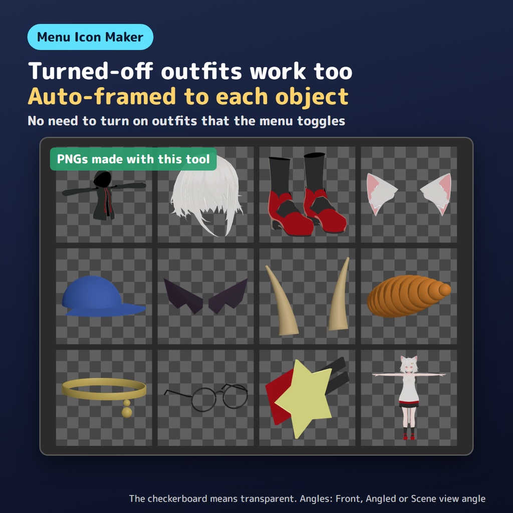 【無料お試し版あり】メニューのアイコンをまとめて作るやつ Menu Icon Maker【VRChat/Unity】