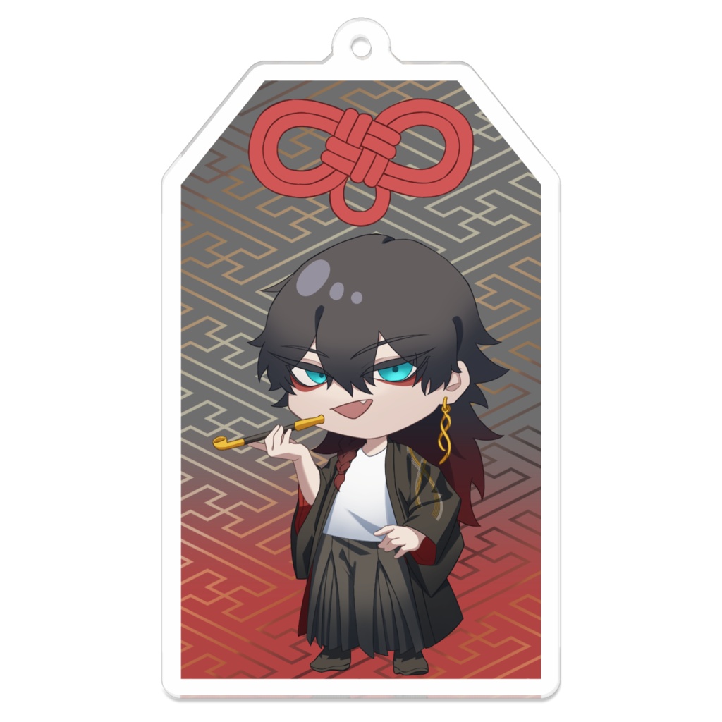 お守り風アクキー　黒緋