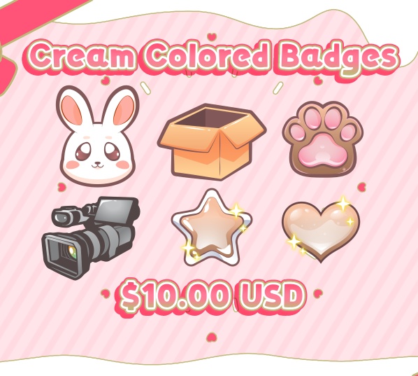 Cute Cream-Colored Badges