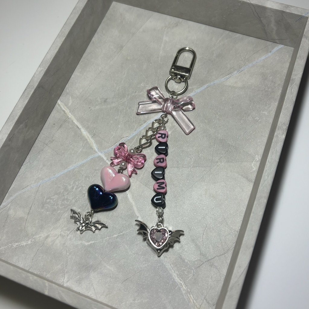 【非公式】🍼 にじさんじ 魔界ノりりむ さんモチーフ ビーズストラップ ビーズキーホルダー 概念チャーム