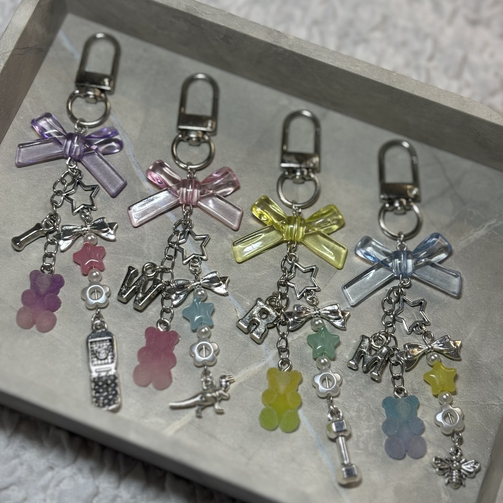 【非公式】にじさんじ Oriens モチーフ ビーズストラップ ビーズキーホルダー 概念チャーム オリエンス 🤝🍱🦖🌩️🦒🐝🤣