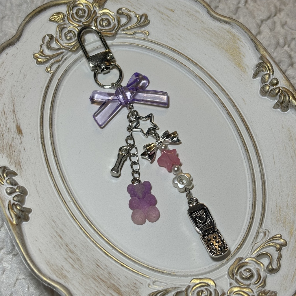 【非公式】にじさんじ Oriens モチーフ ビーズストラップ ビーズキーホルダー 概念チャーム オリエンス 🤝🍱🦖🌩️🦒🐝🤣