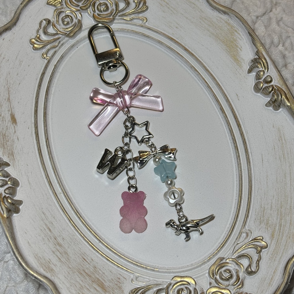 【非公式】にじさんじ Oriens モチーフ ビーズストラップ ビーズキーホルダー 概念チャーム オリエンス 🤝🍱🦖🌩️🦒🐝🤣