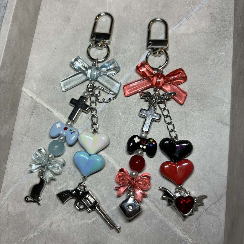 【非公式】 にじさんじ ChroNoiR 叶 さん 葛葉さん モチーフ ビーズストラップ ビーズキーホルダー 概念チャーム 🔫 🎲