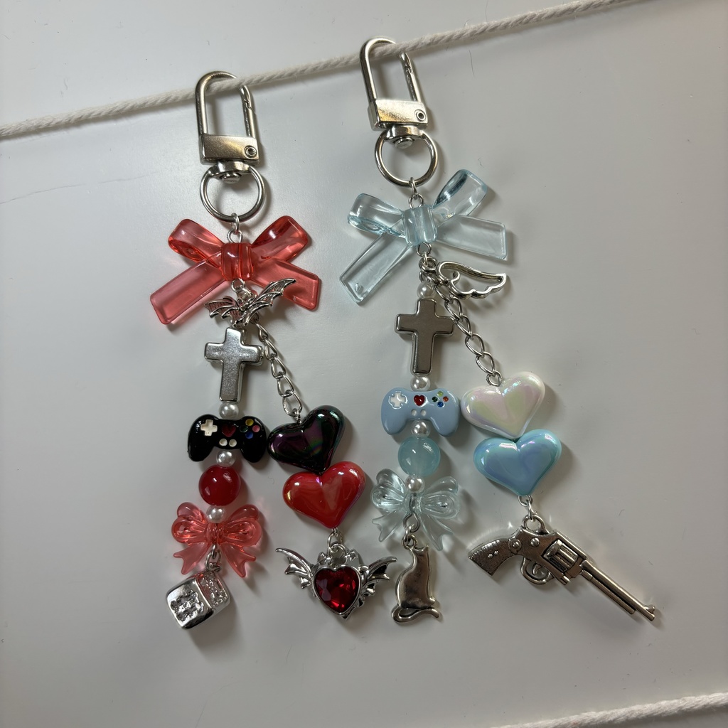 【非公式】 にじさんじ ChroNoiR 叶 さん 葛葉さん モチーフ ビーズストラップ ビーズキーホルダー 概念チャーム 🔫 🎲