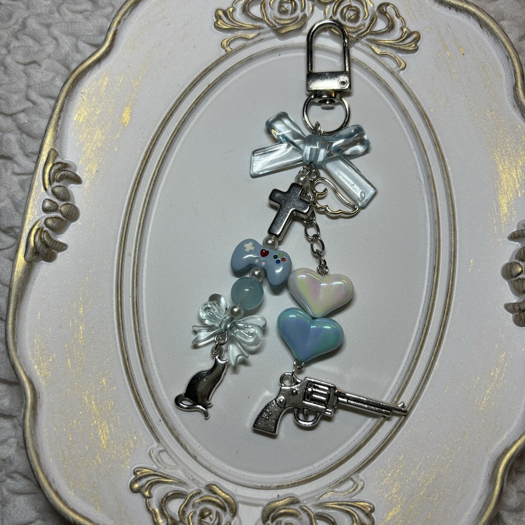 【非公式】 にじさんじ ChroNoiR 叶 さん 葛葉さん モチーフ ビーズストラップ ビーズキーホルダー 概念チャーム 🔫 🎲