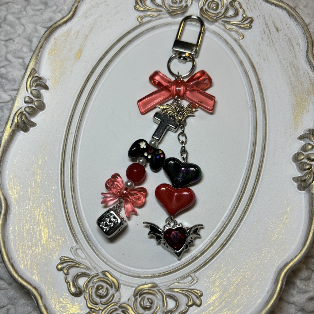 【非公式】 にじさんじ ChroNoiR 叶 さん 葛葉さん モチーフ ビーズストラップ ビーズキーホルダー 概念チャーム 🔫 🎲