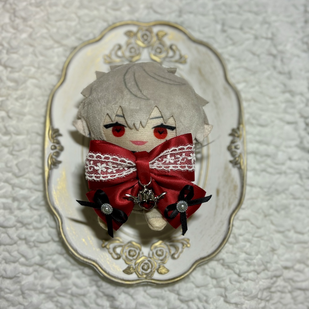 にじぱぺっと リボンチョーカー 10cmぬい ChroNoiR モチーフ