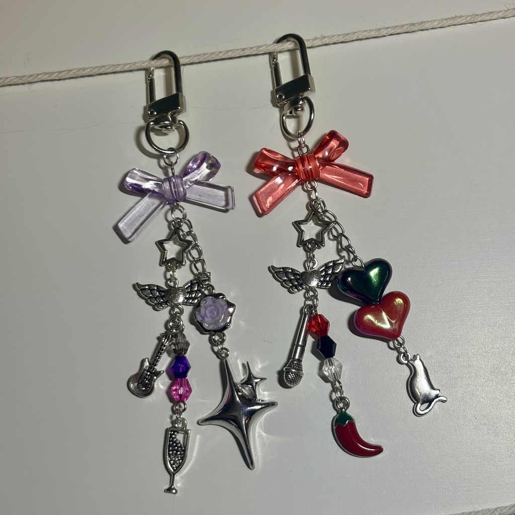 【非公式】🥂✨ 🌶 にじさんじ 不破湊さん 三枝明那さん モチーフ ビーズストラップ ビーズキーホルダー 概念チャーム