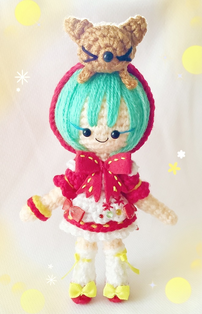 赤ずきんミクさんのあみぐるみ