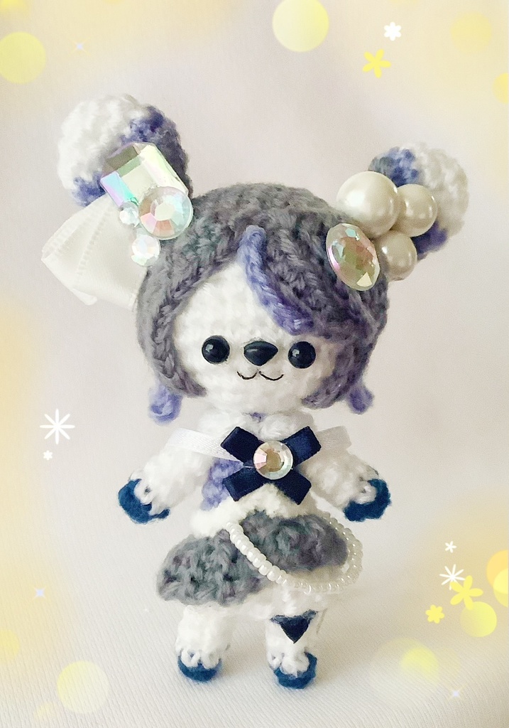 雪ミク2025クリスタルちゃん(ミクうさver.)のあみぐるみ