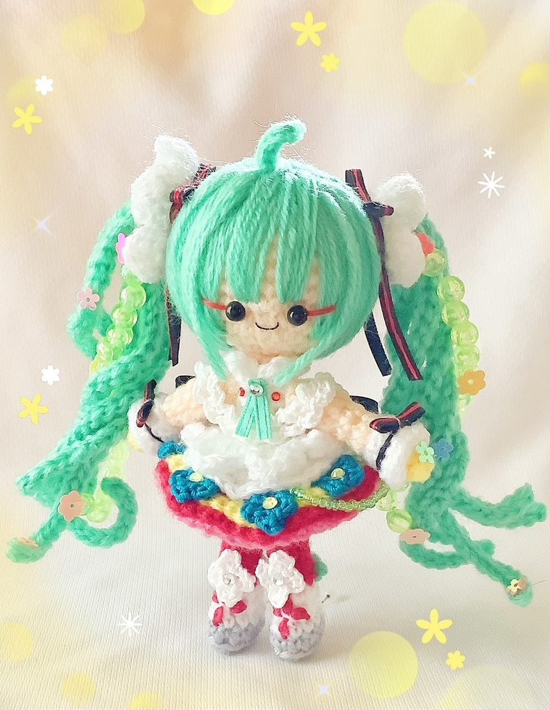 Bloomingミクさんのあみぐるみ