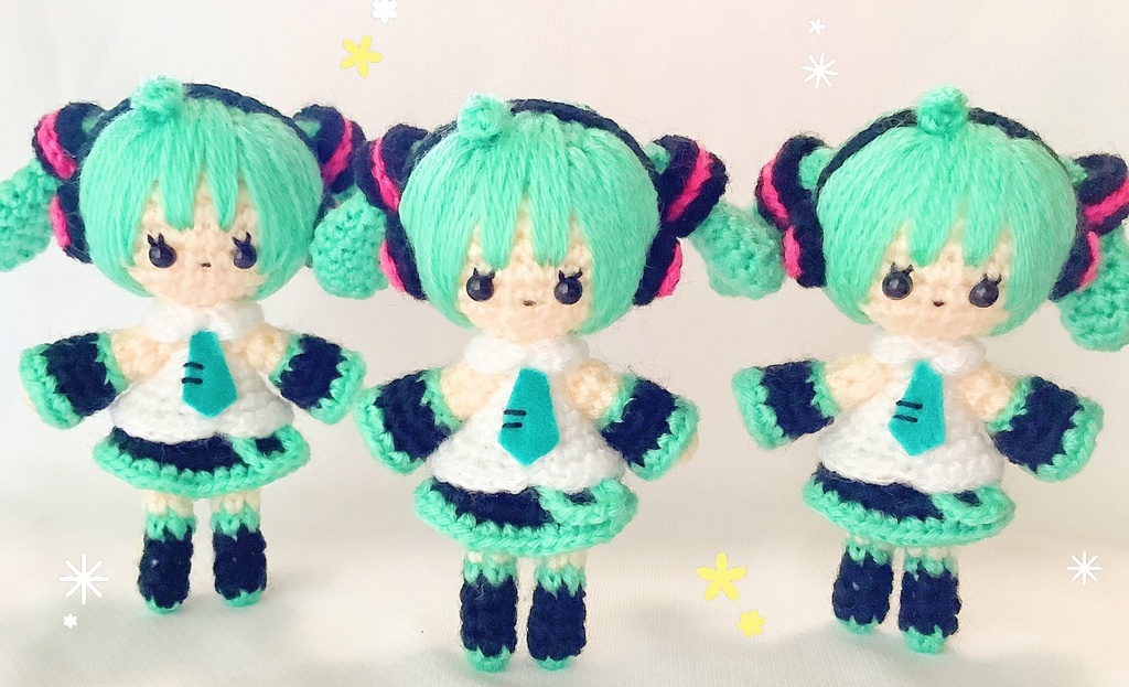 ちびミクさんズのあみぐるみ