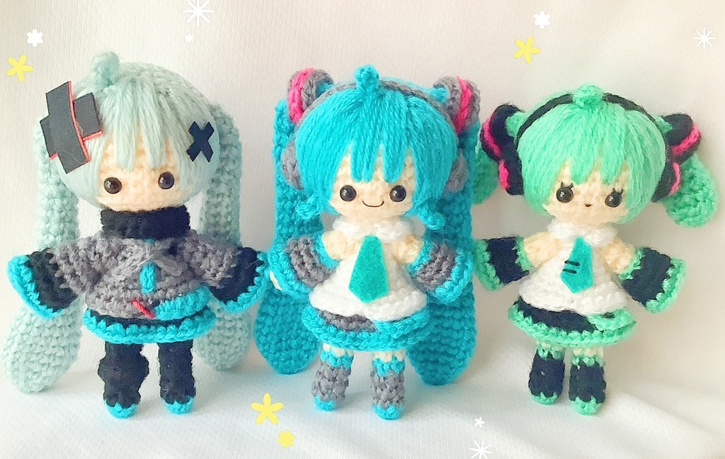 ちびミクさんズのあみぐるみ