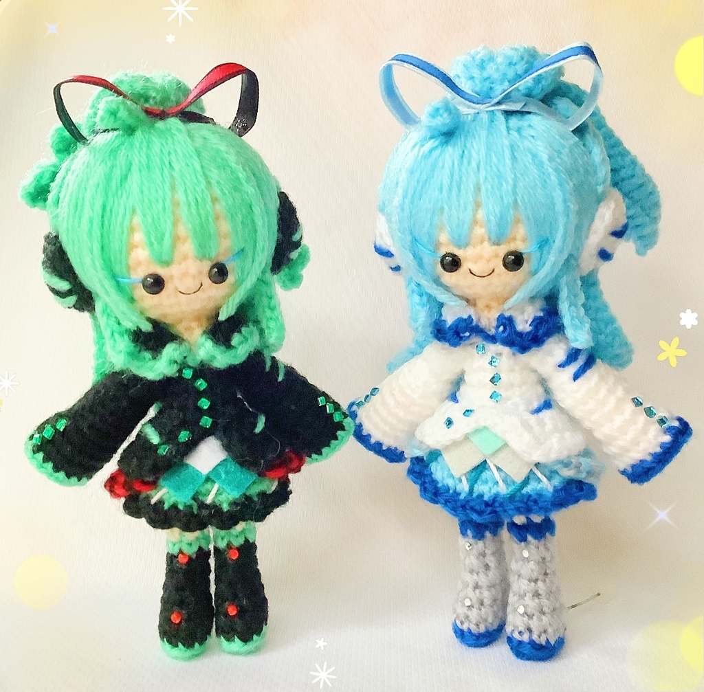 ifミクさんとif雪ミクさんのあみぐるみ