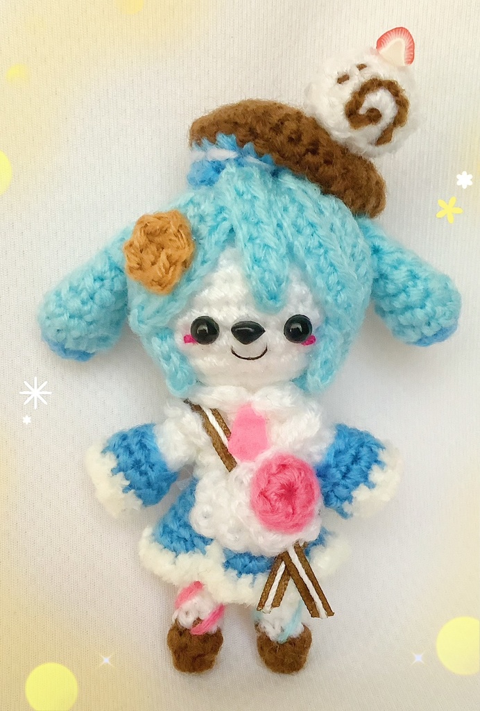 雪ミク2026のミクうさとユキネのあみぐるみ