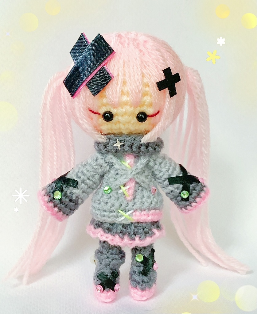 桜ミク🌸バツミク✖︎さんのあみぐるみ