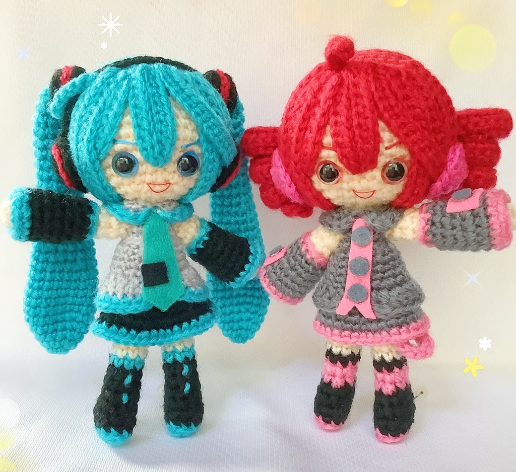 ミクダヨーさんとテトダヨーさんのあみぐるみ