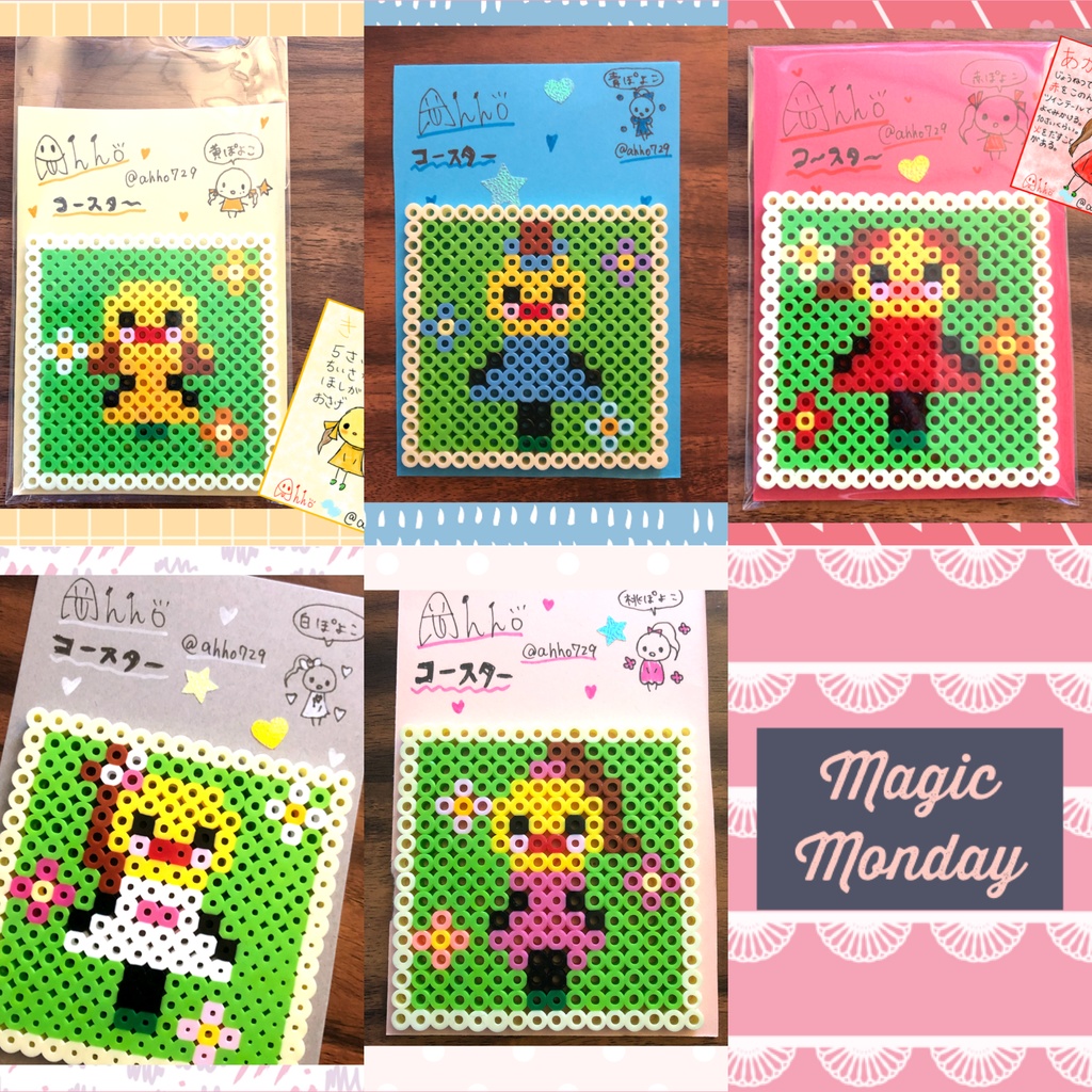 青ぽよこのアイロンビーズコースター