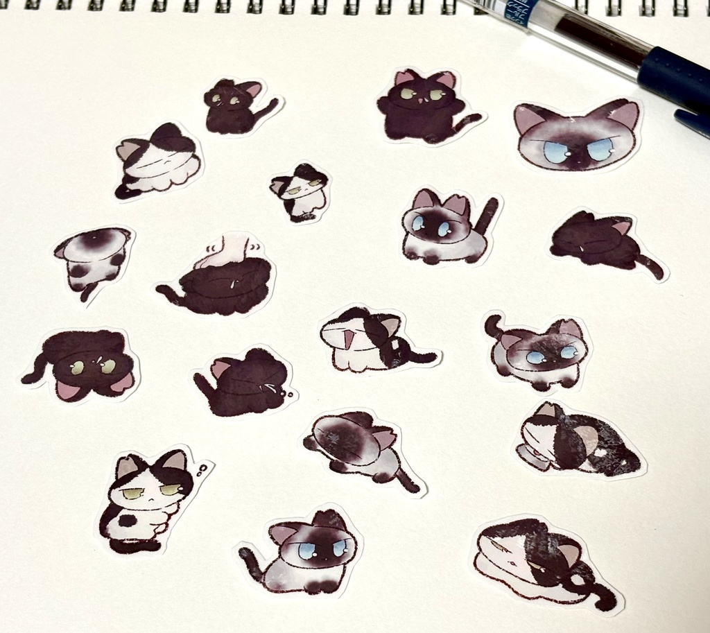 3匹のねこちゃんシール
