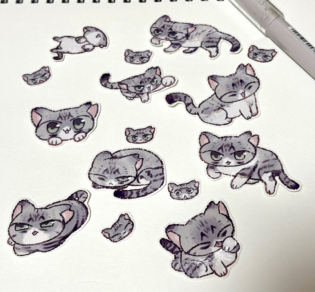 にんげん大好きねこちゃんシール