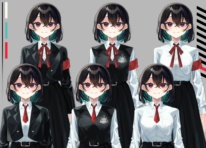 【汎用モデル】制服の女の子(Tsubame)【パーツ分け済みPSD】