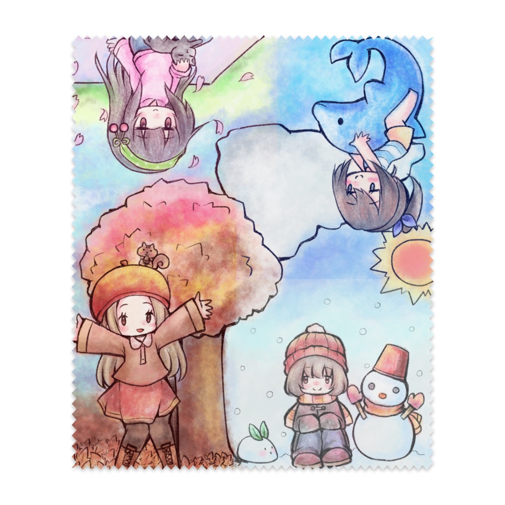 四季の女の子なマイクロファイバークロス