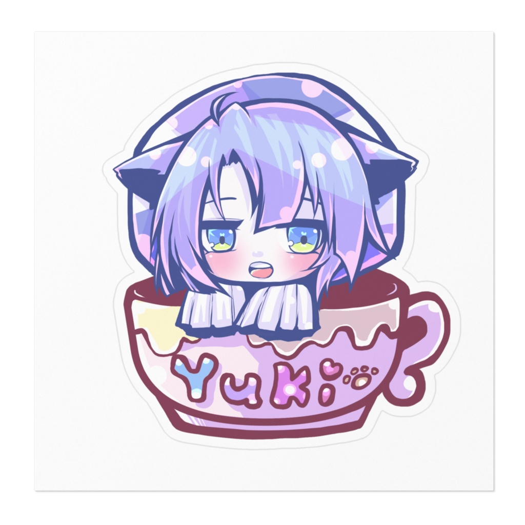 カップイン猫耳娘ステッカー