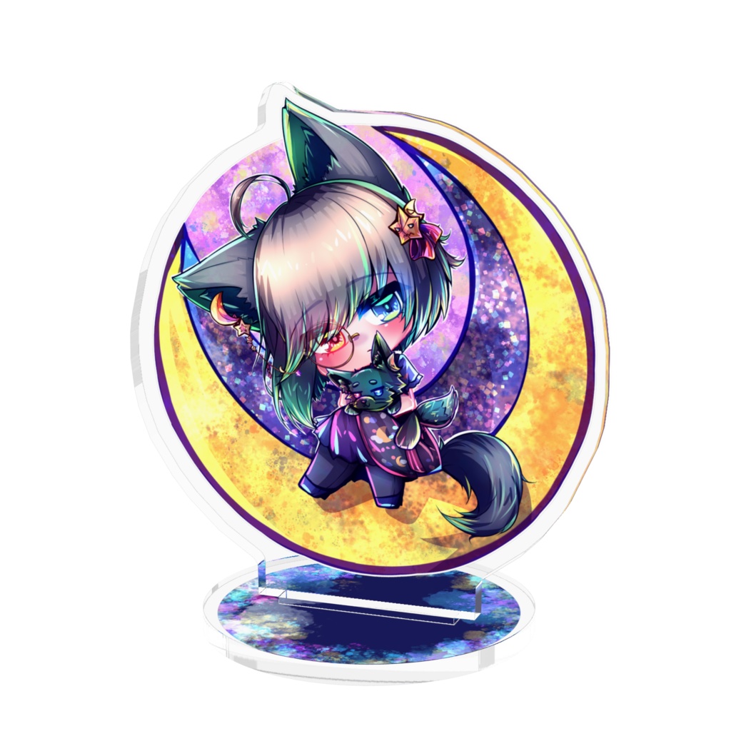 月夜のふわふわ猫っ娘アクリルフィギュア