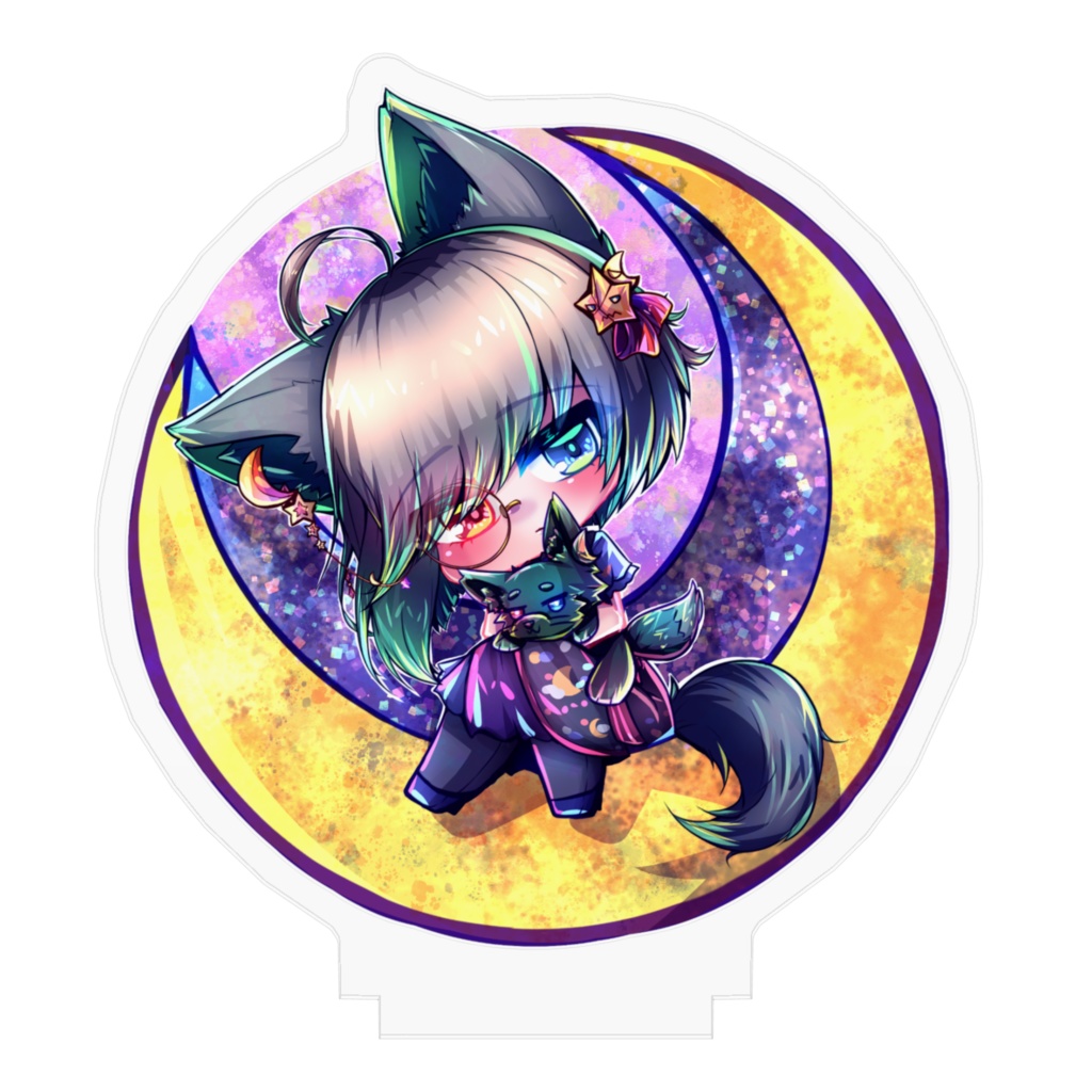 月夜のふわふわ猫っ娘アクリルフィギュア