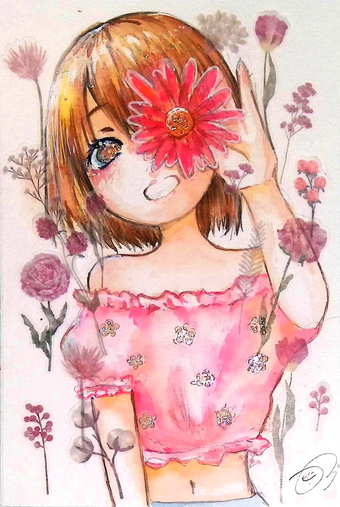 花狩まい手書きイラストシリーズ「花のおめめ」