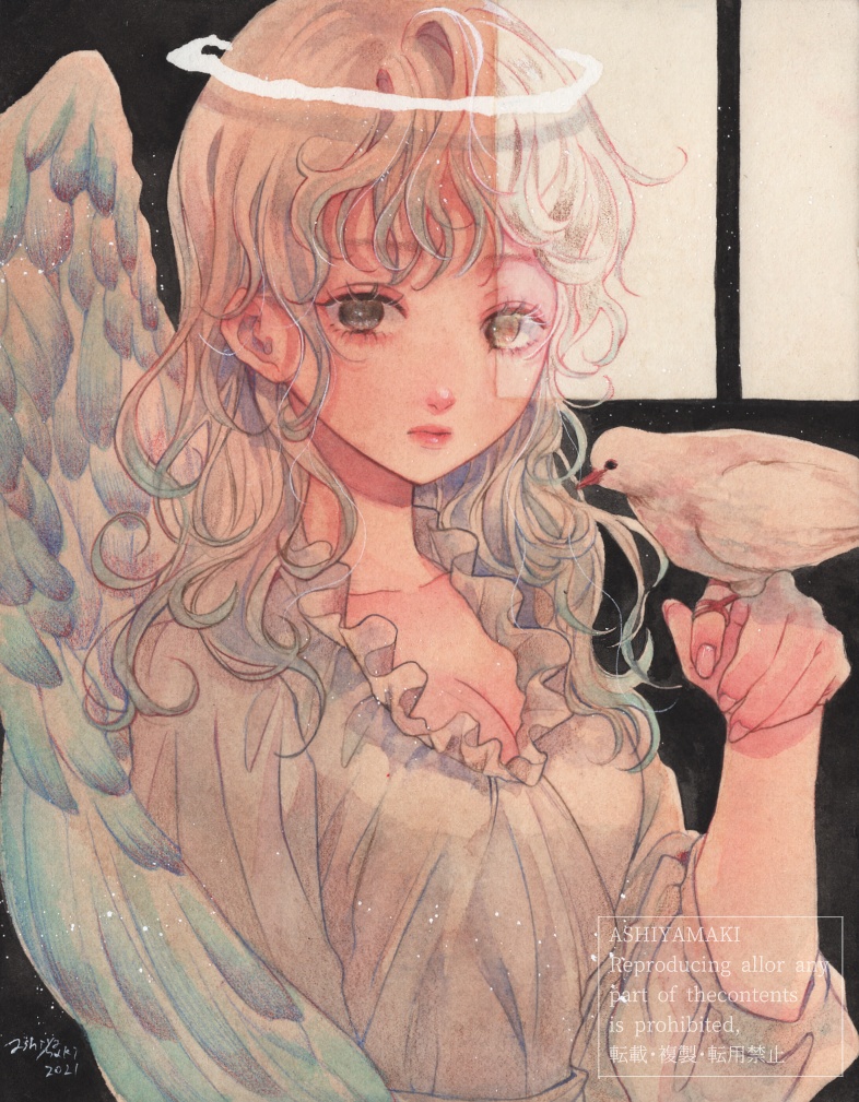 「窓辺の天使」ポストカード
