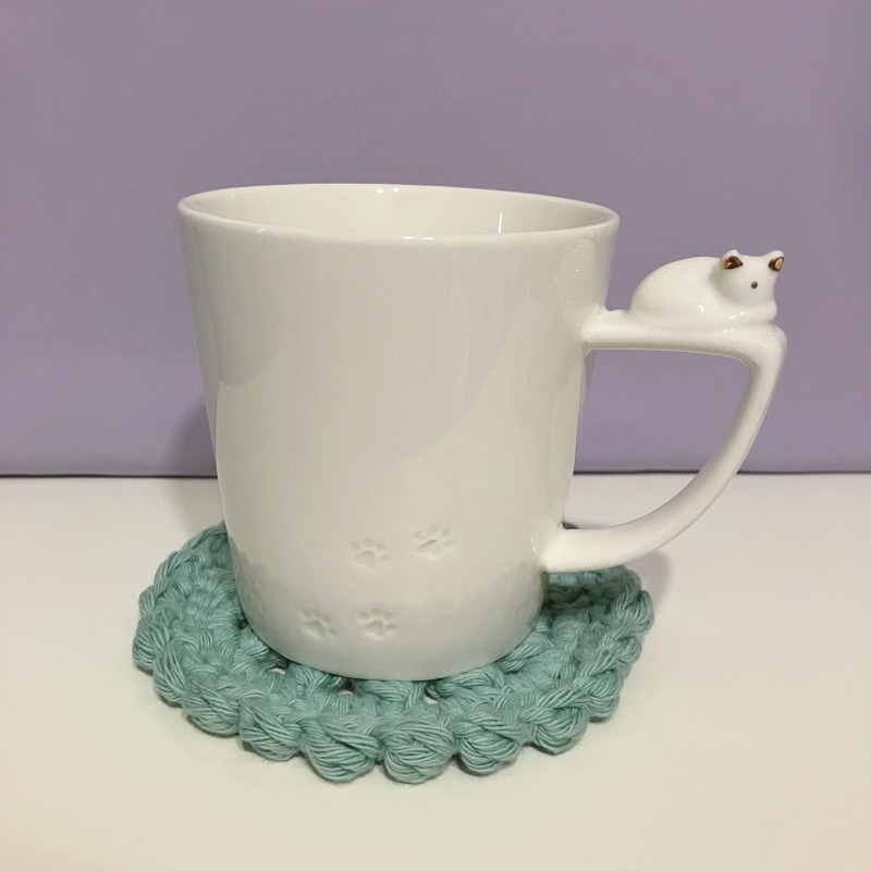 ぽこはなコースター(ターコイズグリーン)