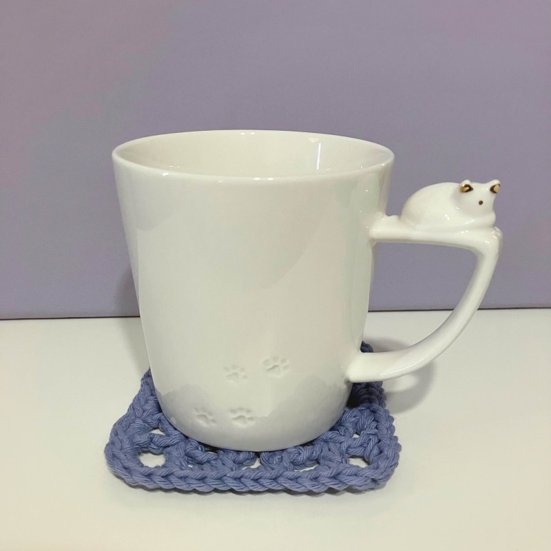 透かしスクエアコースター(スカイブルー)