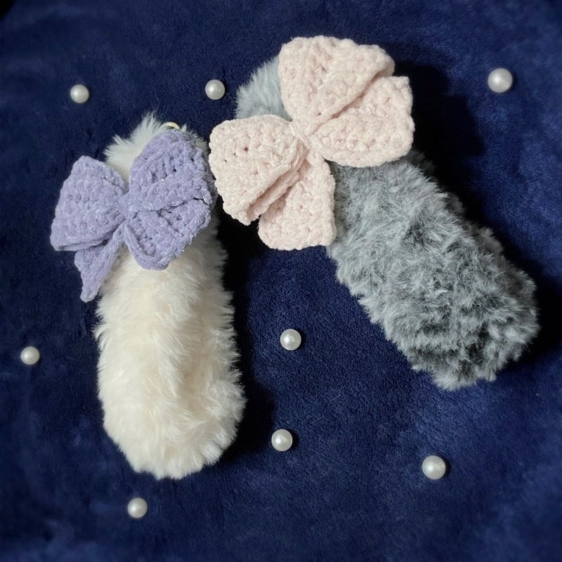 ふわふわスマホストラップ(ホワイト・マーブルグレー)