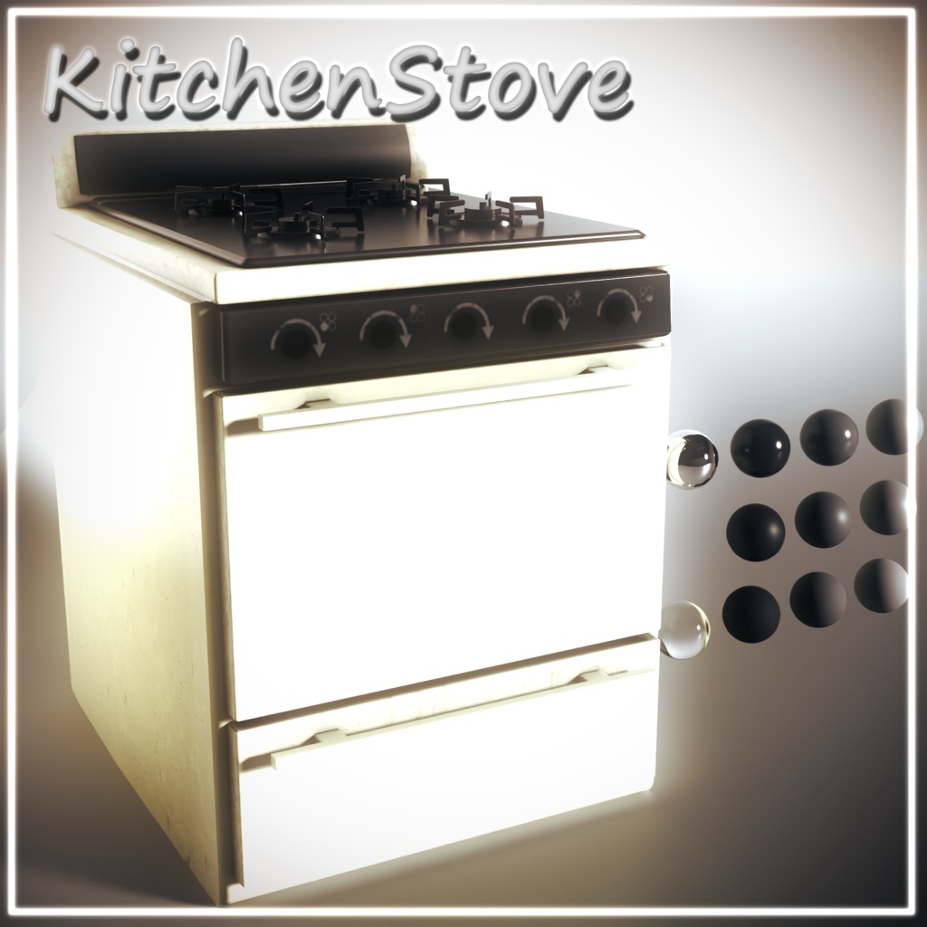 【VRC想定/3Dプロップ】キッチンストーブ(KitchenStove)/ lilToon対応