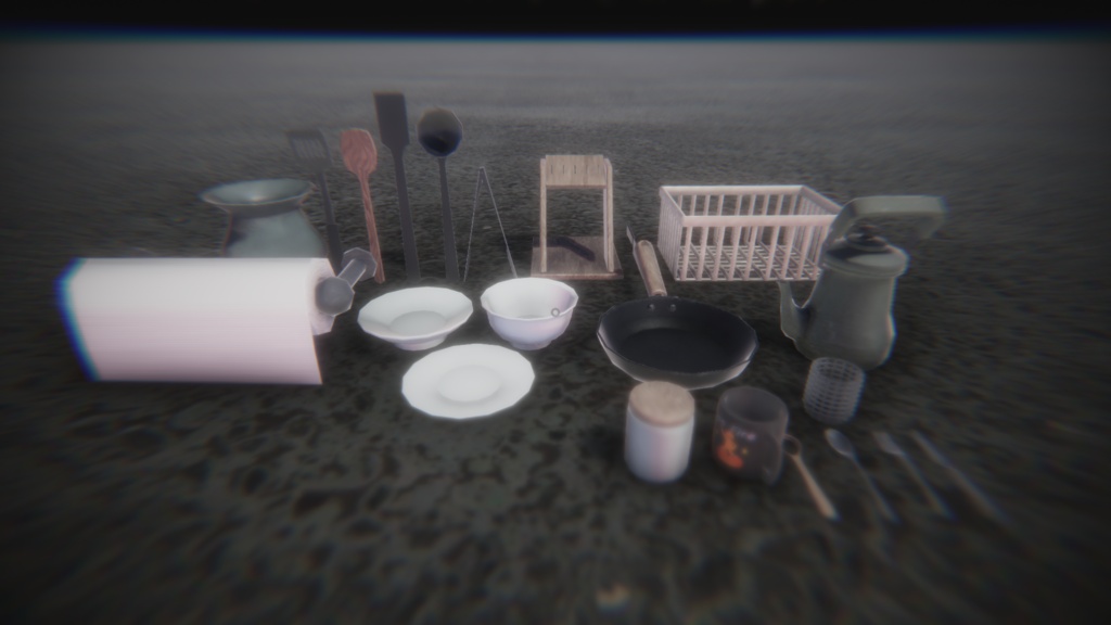 【VRC想定/3Dプロップ】キッチン小道具(KitchenTool)/ lilToon対応