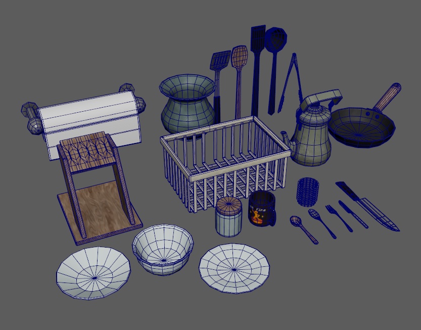 【VRC想定/3Dプロップ】キッチン小道具(KitchenTool)/ lilToon対応