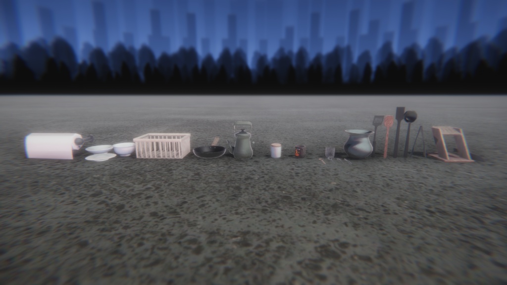 【VRC想定/3Dプロップ】キッチン小道具(KitchenTool)/ lilToon対応