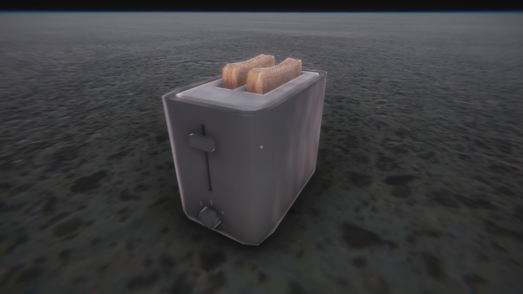 【VRC想定/3Dプロップ】トースターとやけたパンのセット(Toaster&Bread)/ lilToon対応