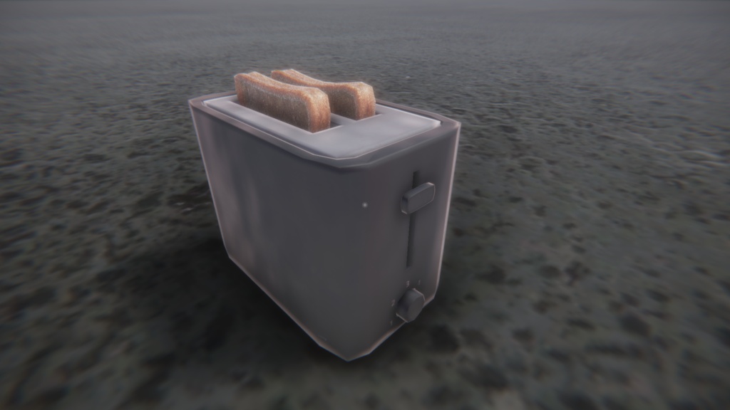 【VRC想定/3Dプロップ】トースターとやけたパンのセット(Toaster&Bread)/ lilToon対応
