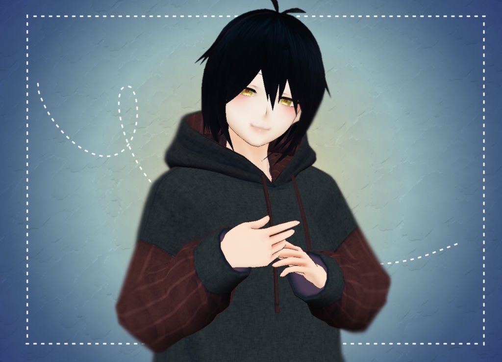 【Vroid / 無料】ストライプ柄パーカー