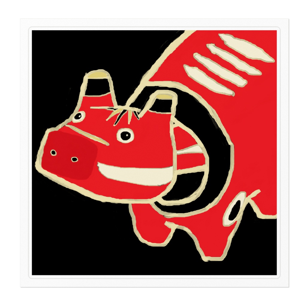 赤べこステッカー